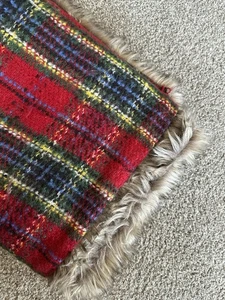 NEW Pottery Barn Stewart Plaid with Sherpa Back 50 x 60 Throw Blanket~Red Multi - Picture 1 of 6