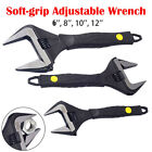 Soft Grip Adjustable Wrench Spanners 165mm 215mm 265mm Extra Wide Jaw Hand Tool