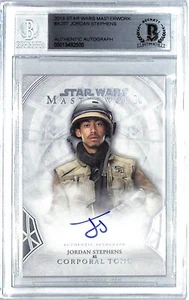 2018 Star Wars Masterwork JORDAN STEPHENS "Corporal Tonc" Signed Card BAS Slab - Picture 1 of 3