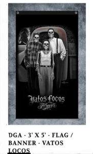 DGA HOMIES BANNERS VATOS LOCOS 3" x 5" NEW BANNER BLOOD IN BLOOD OUT LOWRIDER - Picture 1 of 1