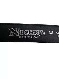 Nocona Western Cintura Uomo 38 Nera Vera Pelle Ottime Condizioni - Foto 1 di 11