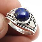Natural Lapis Lazuli Solitaire Vintage Ring Size 7 925 Silver For Girls Q1