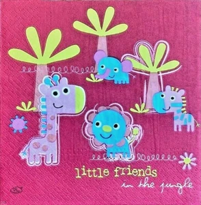 4 x Single Paper Napkins Decoupage Craft Table/Kids Children Animals 4xx - Picture 1 of 2