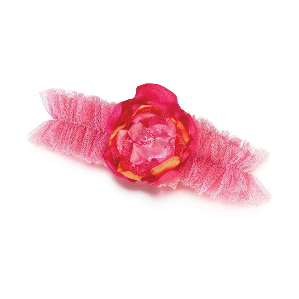 Hot Pink and Orange Tulle Garter - One Size Fits Most - 1 Piece (lrlg830) - Image 1 of 1