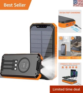 High-Capacity 49800mAh Solar Power Bank - Ideal for Camping & Outdoor Activities - Picture 1 of 10