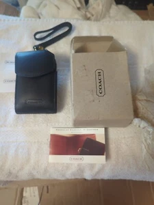 Coach Vintage Pelle Nera Cellulare Flip Phone e Accessori Custodia da Polso - Foto 1 di 10