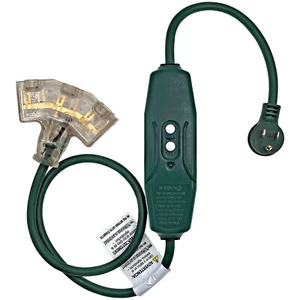 13 Amp Rainproof Triple Tap In-line GFCI w/ Right Angle Plug - Picture 1 of 4