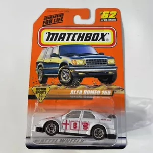 Matchbox Motor Sports 1998 Alfa Romeo 155 #62 blanco fundido a presión nuevo - Imagen 1 de 7
