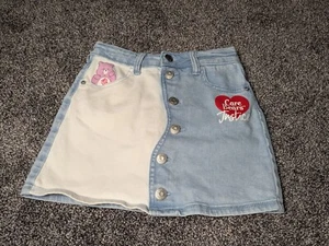 Justice Girls Care Bears Color Block Denim Skort White/Blue Size 10 Mini Skirt - Picture 1 of 7