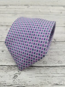 Nautica Silk Tie Foulard Luxury Purple, White & Navy Geometric Print | O206 - Picture 1 of 7