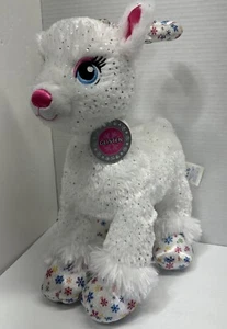 Build A Bear Christmas Reindeer Glisten White Sparkle Snowflake Stuffed Plush - Picture 1 of 5