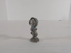 Vintage Little Gallery Hallmark Pewter Happy Day! Miniature Figurine 1977 Girl - Picture 1 of 5