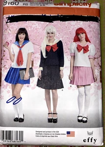 Simplicity 8160 Marinero Anime Manga Cosplay Disfraz Patrón Talla 14-22 Escuela - Imagen 1 de 2