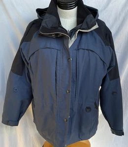Black Ice Blue 2 Tone  Jacket XL. Extreme Weather Hood Zip & Snap - Picture 1 of 11