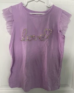 Carter’s Girls Lavender Love Shirt Size 10/12 - Picture 1 of 5