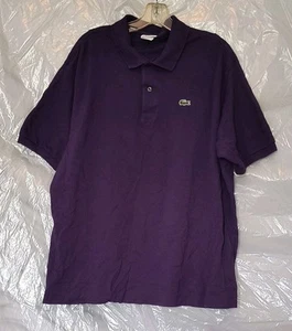 Polo Pullover Lacoste Para Hombres Algodón Puro Púrpura Sólido Euro 8 XXL 2XL Francia - Imagen 1 de 8