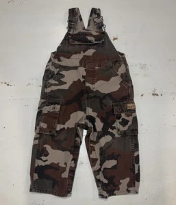 Vintage Oshkosh B’gosh Vestbak Overall Bib 24 Months Baby Boy Girl Camo Snap - Picture 1 of 12