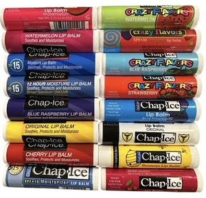 1 -Chap Ice Lip Balm YOU CHOOSE New Style, Discontinued, Crazy Flavors, 0-15 SPF - Picture 1 of 18