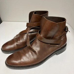 Salvatore Ferragamo Botas Cuero Cinturón Marrón Talla 11 D Usadas Buen Estado - Imagen 1 de 17