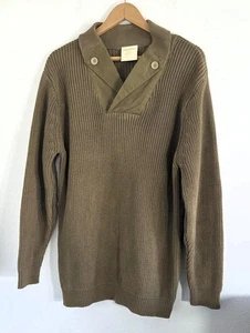 Rothco Military Mechanic Sweater Men's XL Olive Green Knit Elbow Patch Pullover - Picture 1 of 7