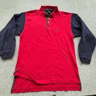 Polo de Rugby Vintage Colores Alexander Julian Para Hombres M Rojo Azul Manga Larga Foto 1 de 4
