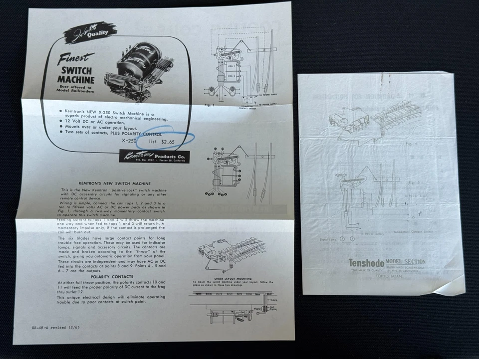 Máquina conmutadora Kemtron/Tenshodo X-250 modelo tren papeleo 1963 Foto 1 de 1