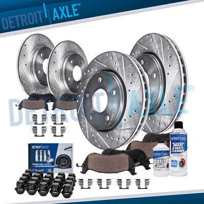 Rotores perforados delanteros y traseros pastillas de freno + 20 piezas tuercas para Ford Fusion Lincoln MKZ Foto 1 de 4