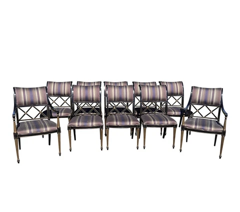Dorothy Draper For Henredon Regency Dining Chairs, Set Of 10,  1960’s Cover