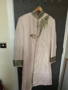 Indian Pakistani Asian mens traditional embroidered sherwani with pyjami - Picture 1 of 8