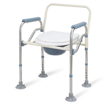 Toilettenstuhl Multifunktion Faltbar Nachtstuhl inkl. Eimer Höhenverstellbar - Bild 1 von 4