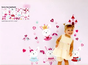 Bunny Rabbit Easter Wall Decal Sticker Pink Princess Girl's Room Wall Decor - Picture 1 of 3