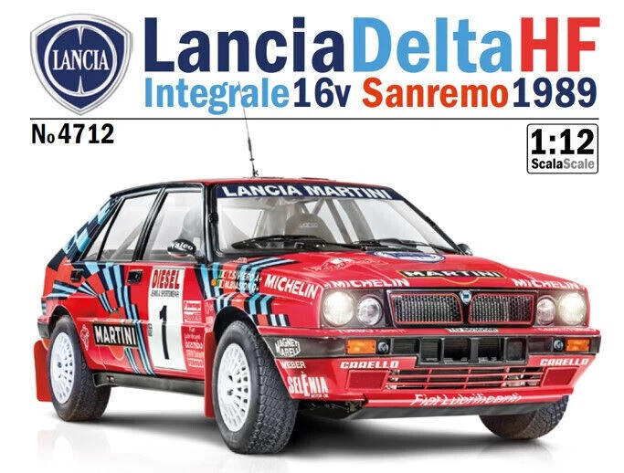 Italeri 4712 Lancia Delta HF Integrale Sanremo 1989 1:12 Modellino Auto Kit da Costruzione