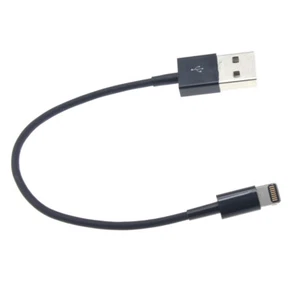 iPhone iPAD iPOD - CÂBLE USB COURT CHARGE RAPIDE CORDON D'ALIMENTATION FIL DE SYNCHRONISATION DE DONNÉES NOIR - Photo 1 sur 2