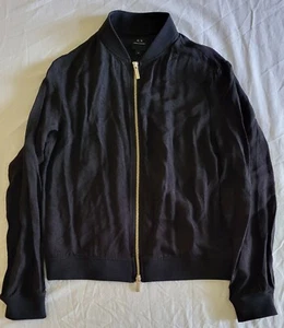 Womens Armani Exchange A/X Jacket Medium Black Full Zip Polyester/ Elastane Mix - Picture 1 of 15