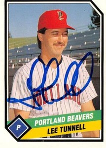 Lee Tunnell autographed baseball card 1989 CMC #6 Portland Beavers Twins