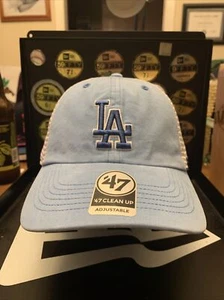 Los Angeles Dodgers Brand ‘47 Clean Up “Boathouse Collection” Adjustable Hat - Picture 1 of 5