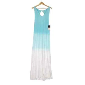 RVCA Dahomey Aqua Blue Ombre Maxi Dress Size L - Picture 1 of 9