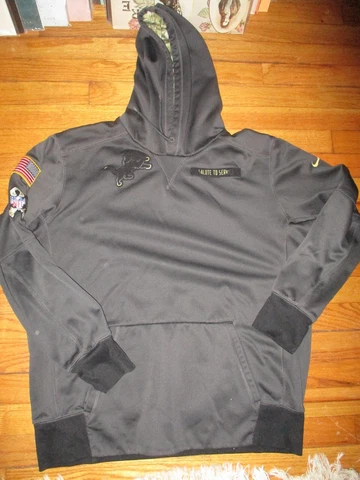 Gray DETROIT LIONS Salute To Service Pullover Hoodie XL Nike Troops Military Cover