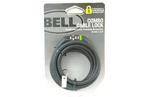 Bell Bicycle Combo Cable Lock 8mm x 5ft Protective Cover Prevents Scratches New - Picture 1 of 12