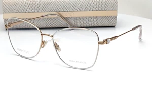 Jimmy Choo JC304 IJS Ivory Gold Cat Eye Womens Eyeglasses 56mm - Picture 1 of 7