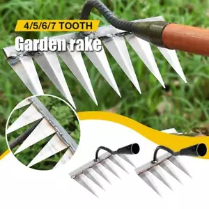 Weeding Hoe Rake Steel Harrow Grasping Raking Loosening Farm Tools Garden V8K9 - Picture 1 of 15