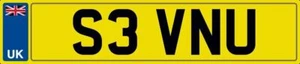 CATERHAM SEVEN NUMBER PLATE STEVEN U CAR REG S3 VNU SEV SEVS SEVI WITH FEES PAID - Picture 1 of 4