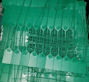 🤡🔥🧯150 GREEN FIRE EXTINGUISHER TAMPER PROOF FLAG SAFETY SEALS  U.L. APPROVED - Picture 1 of 1