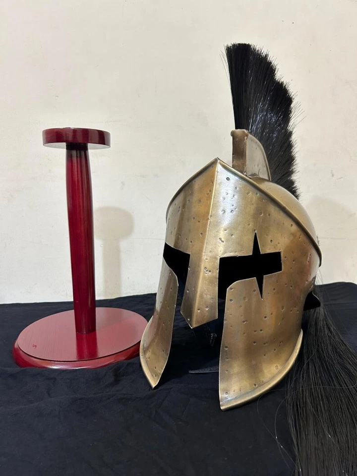 Fantasia de filme Spartan Warrior capacete danificado Rei Leônidas 300 para cosplay adereço - Imagem 1 de 4