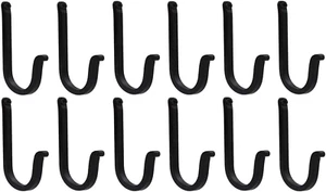 Einzelzinken Schmiedeeisen Haken, Vintage handgeschmiedetes Eisen gebogene Metallverschlüsse - Bild 1 von 12