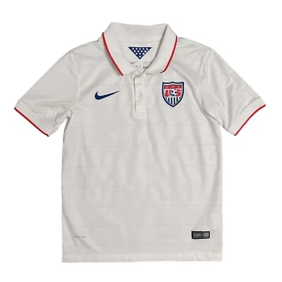 USMNT 2014 Nike Dri Fit Home White Jersey Size Youth Medium - Изображение 1 из 4