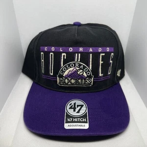 '47 Hitch Colorado Rockies MLB Double Header Mens Black Purple Adjustable Hat - Picture 1 of 5