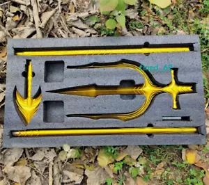 Aquaman 1:1 Steel Alloy Trident 210cm Arthur Golden Harpoon Model Prop Cosplay - Picture 1 of 19