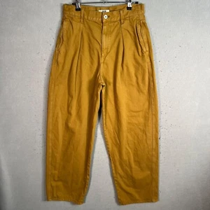 Uniqlo U High-Waist Straight Leg Pleated Pants Mustard Brown Womens Size 26 - Picture 1 of 10