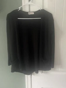 H&M Girls 10-12 Black Open Front Cardigan Sweater With Pockets - Picture 1 of 4